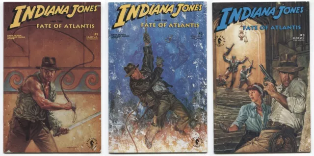 Indiana Jones and The Fate of Atlantis 1-3 Lot! Dark Horse Comics!