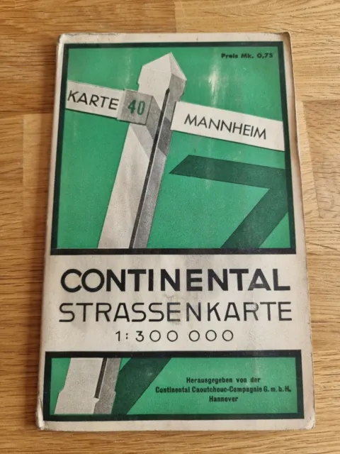 Deutsches Reich MANNHEIM Continental Strassenkarte 40 um 1930