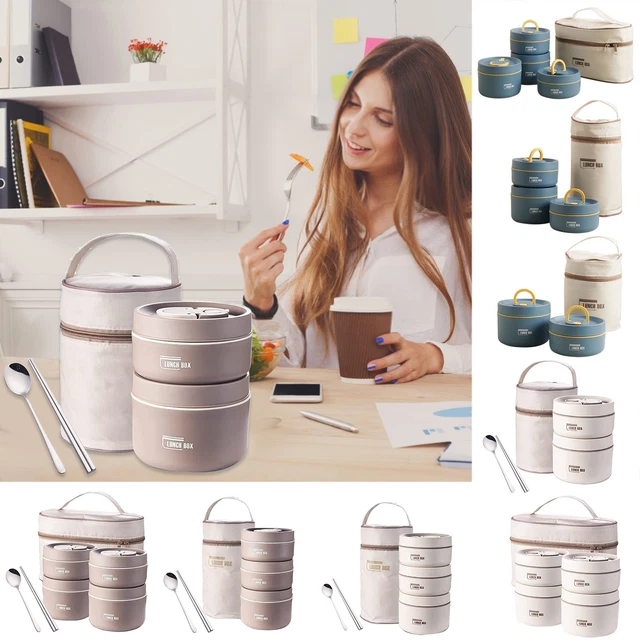 Set contenitore pranzo isolamento temperatura antiuscita design conveniente