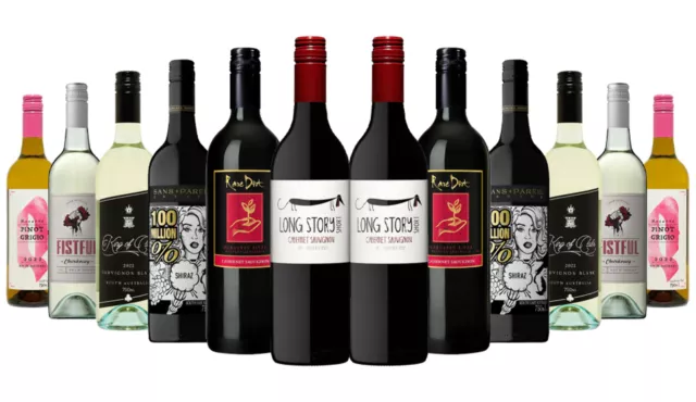 Aussie Bold Red & White Wine Mixed 12x750ml RRP$263 Free Shipping/Returns