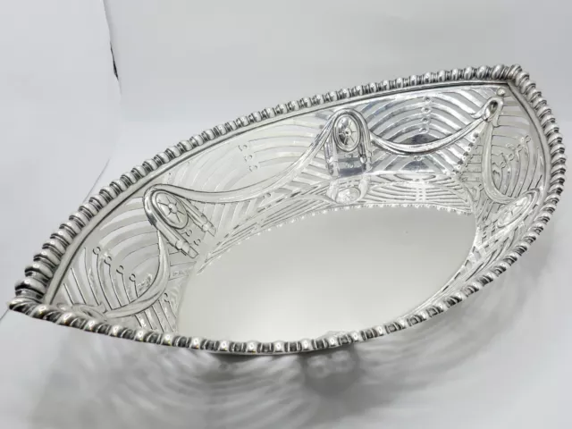 Antique Victorian Solid Sterling Silver Bread or Fruit Bowl James Dixon & Sons