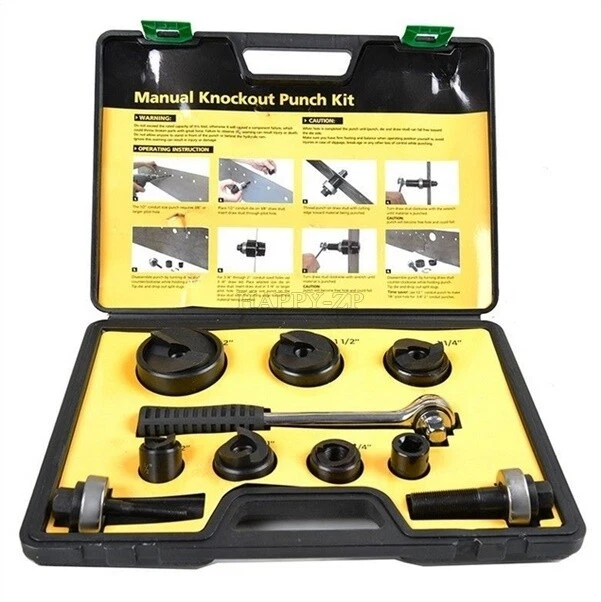 PROTABLE HOLE PUNCH Set For 1/2" 3/4"\1"\1 1/4" 1 1/2" 2" With Ratchet