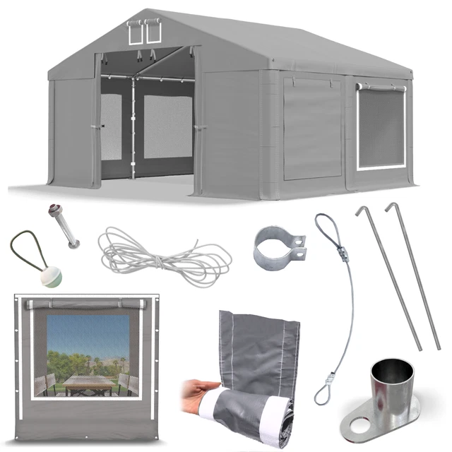 TOOLPORT Lagerzelt 3x4 M Zelthalle Unterstand Weidezelt PVC Plane 700 N