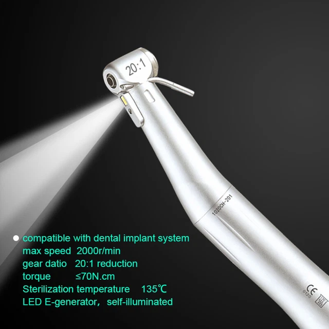 Denshine Dental LED E-Type Handpiece Surgical Implant Motor 20:1 Reduction CE
