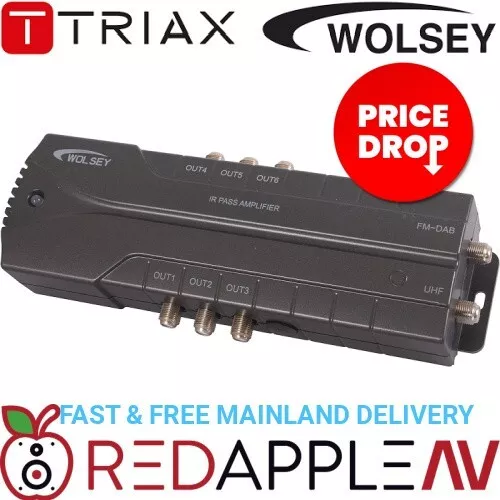 Triax Wolsey LTE800 4G 6 Way Sky IR Pass Indoor TV Freeview HD DAB FM Amplifier
