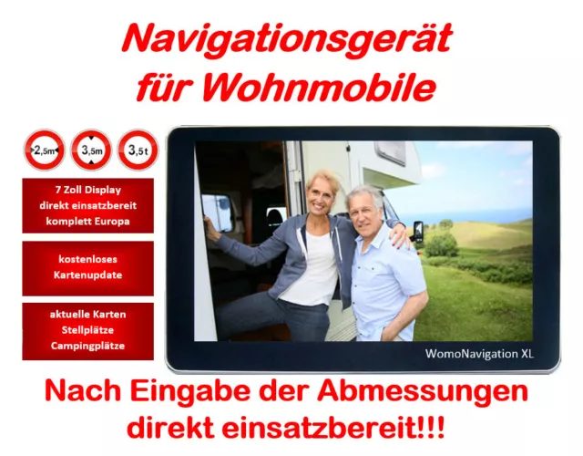 7 Zoll Wohnmobil Navi Europa Stellplätze Campingplätze Kartenupdate neu