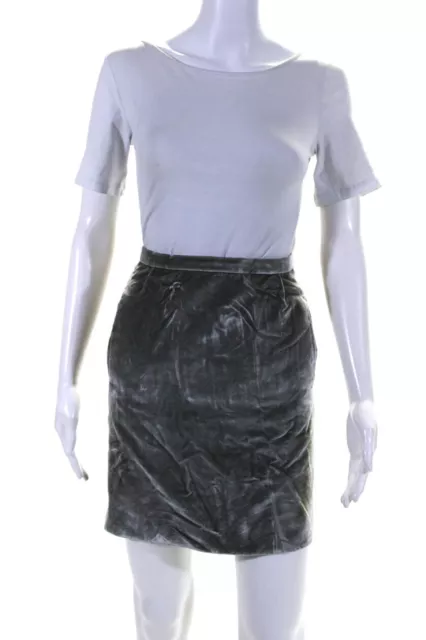 Marc Jacobs Womens Crushed Velvet Mini Skirt Gray Size 4