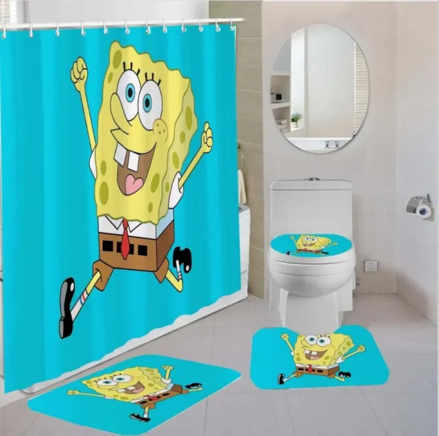 SpongeBob Kids Cartoon Bathroom Sets,  Shower Curtain Sets