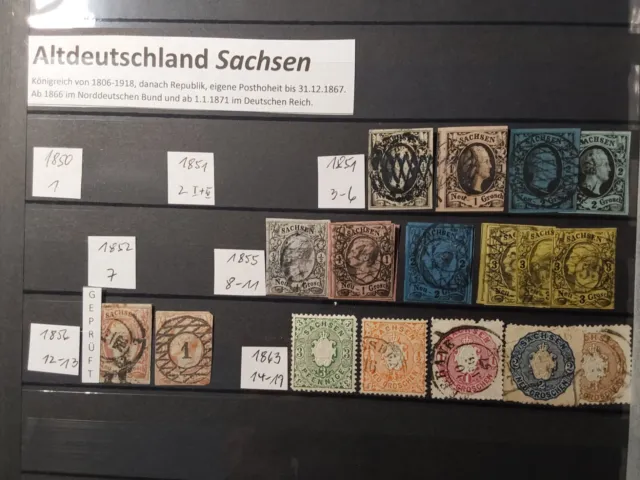 Altdeutschland SACHSEN, 1851 - 1863, gestempelt, MiNr. 12 geprüft