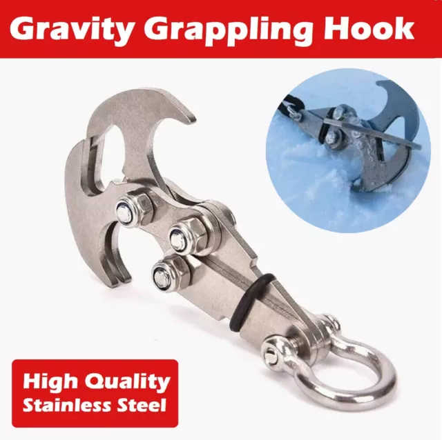 CLIMBING GRAVITY GRAPPLING Hook Foldable Stainless Steel Claw Survival  Outdoor $16.99 - PicClick AU