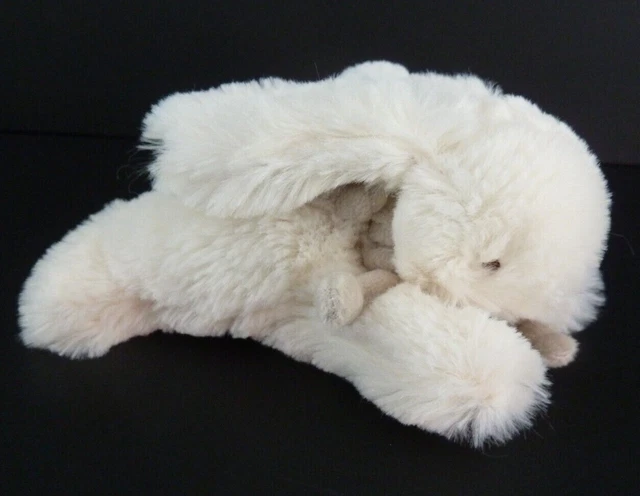 EB. PETIT DOUDOU ET COMPAGNIE LAPIN BONBON BLANC TAUPE 16cm DC3377 - ETAT NEUF*