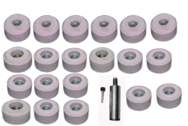 20 Pcs Valve Seat Grinding Stones For Sioux + Siuox Stone Holder + Drive Ball