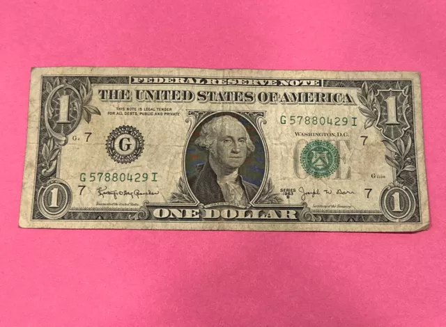 1963 B  $1 U.S Federal Reserve Note  JOSEPH BARR NOTE   VARIOUS Districts
