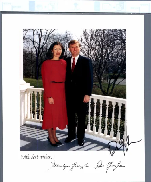 Dan & Marilyn QUAYLE Vice President  under George W. BUSH  Color Photo SIGNED