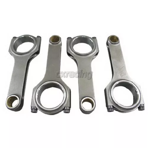 CXRacing 5.630" H-Beam Connecting Rods Conrod + Bolts For Prelude H22 DOHC 4 Pcs