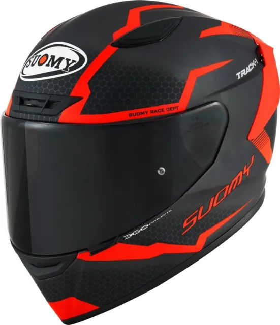 Casco Moto Helmet Integrale Top Racing Suomy Track-1 Reaction Red Matt Tg S