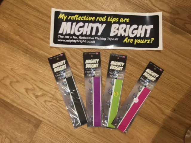 Mighty Bright Reflective tip tape - 12"/300mm PREMIUM RANGE for Sea fishing Rod