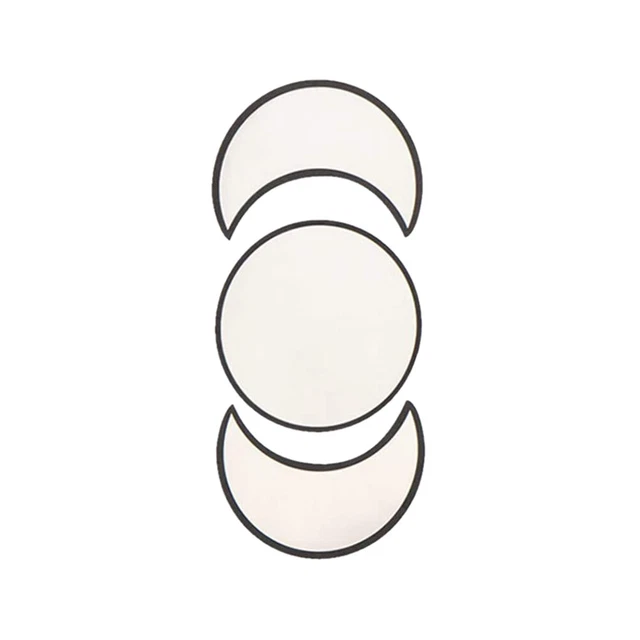 (Nero) Specchi Decorazione Specchi Decorativi 3pz Fasi Lunari Legno Chiaro