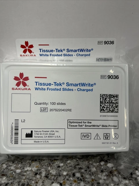 Sakura tissue tek 9036 Smartwrite White Frosted Slides - Charged 4 9021 Printer!