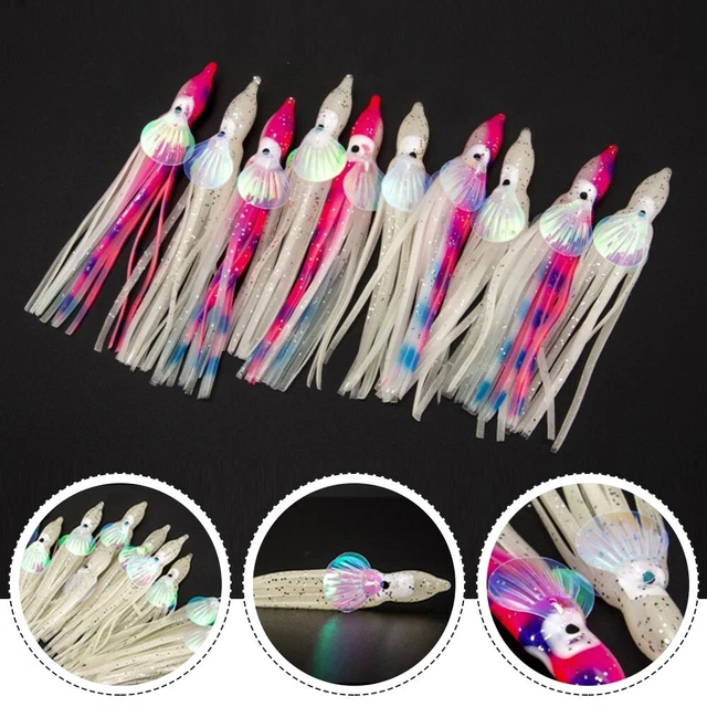 20 Esche Artificiali A Forma Di Calamaro - Morbide Esche Da Pesca Per Traina E Acqua Salata - Foto 5