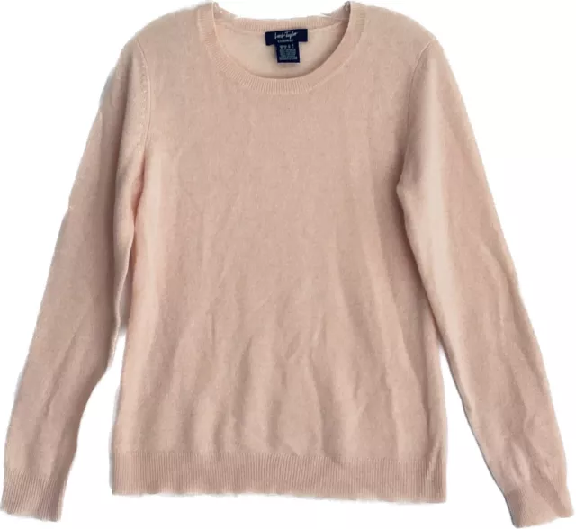 LORD & TAYLOR Cashmere Sweater Medium Pullover Nude Pink Women’s