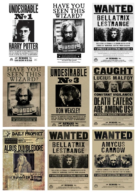HARRY POTTER HOGWARTS Wanted POSTERS A4 A3 Retro Prints BUY 1 GET 2 ...