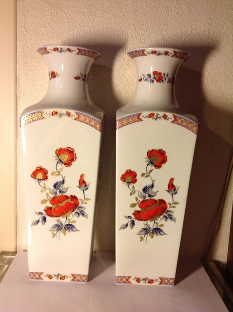 Grande paire de vases porcelaine de Limoges ancienne manufacture royale