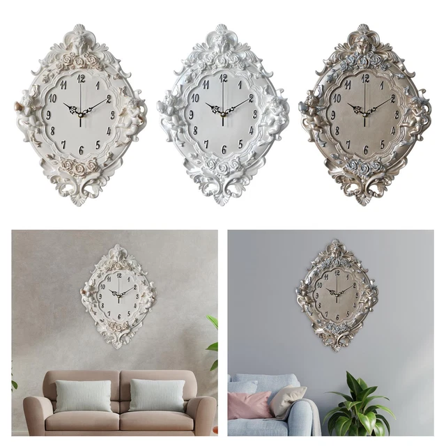 Horloge murale créative de style européen à piles pour le bureau du salon