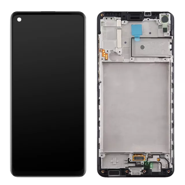 Blocco Completo Samsung Galaxy A21s Schermo LCD Vetro Tattile Da Ricambio Nero