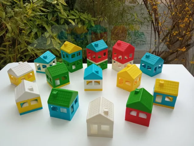 Vintage Jouets Construction Village Maison  Made In Italy Co Ma