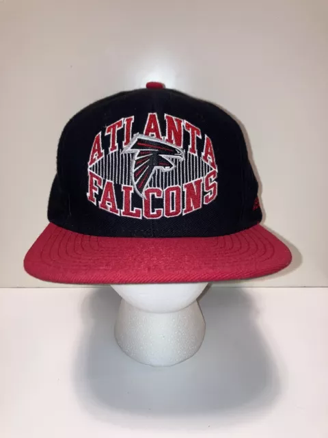Vintage Atlanta Falcons NFL Red/Black Reebok Flat Brim Snapback Hat Cap