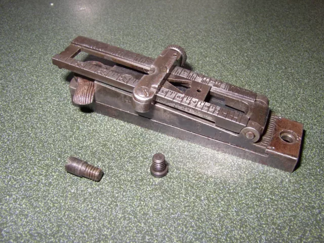 USGI M1901 US Springfield (Krag) Rear Sight w/both screws & M1903 Ladder & Slide