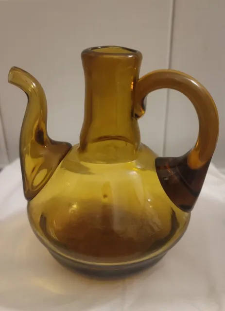 Ancienne Carafe A Huile Vinaigre Vinaigrette - Ambrée - Vintage Rare Collection