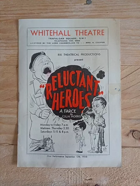 Whitehall Theatre Trafalgar Square Reluctant Heroes Programme 1950 Rix Theatric