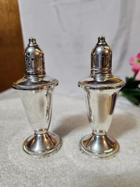 Vtg Raimond Sterling Silver Salt & Pepper Shakers Set Weighted