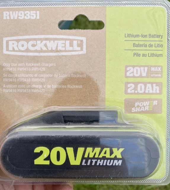 RW9351 Rockwell 20V 2.0 Ah MAX Lithium-Ion Battery