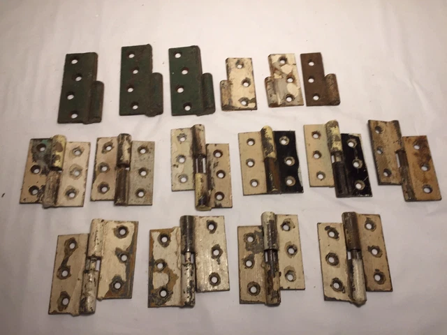 (9 Pr) Vintage Hinges, Cast Iron Lift Off Type, 3-1/2 X 2-1/2 &3