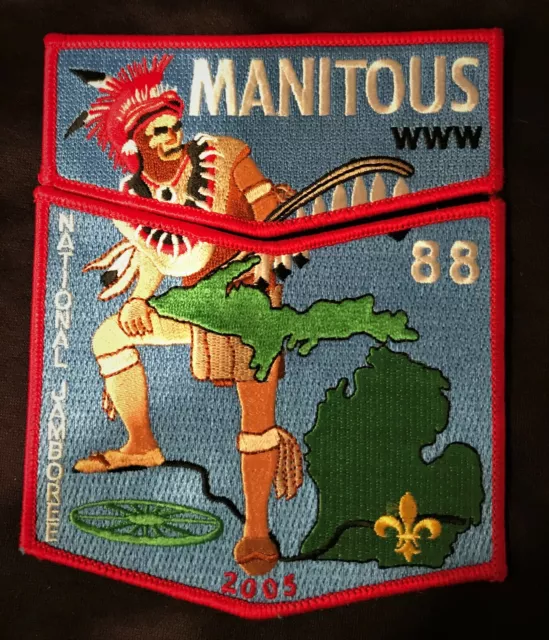 Merged Oa Lodge Manitous 88 373 206 Bsa Great Sauk Trail 2005 Jamboree 2-Patch