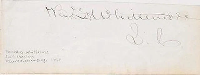 Frank Whittmore South Carolina Congressman Antique Autograph Signature