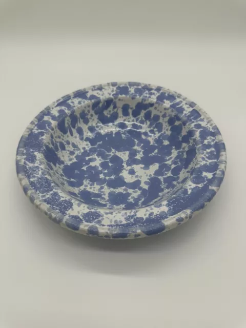 bennington potters Morning ￼glory Blue Agate  rimmed soup bowl