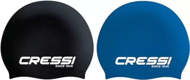 (TG. Taglia unica) CRESSI Eddie Swim Cap Bundle - Due Cuffie Unisex per il Nuoto