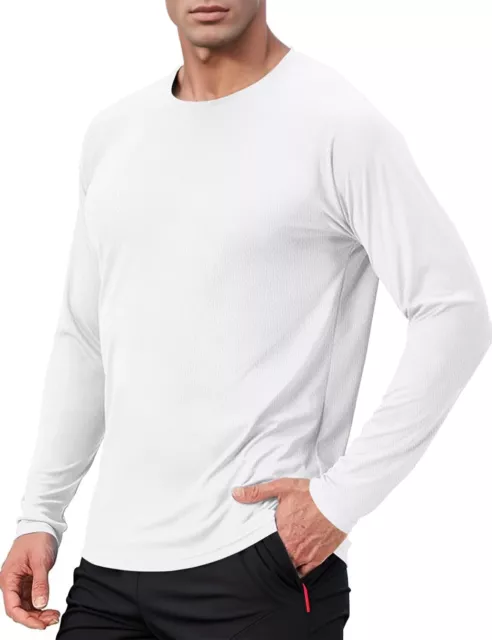 MEN'S UPF 50+ Long Sleeve Tee Shirts UV Sun Protection Quick Dry Tee ...