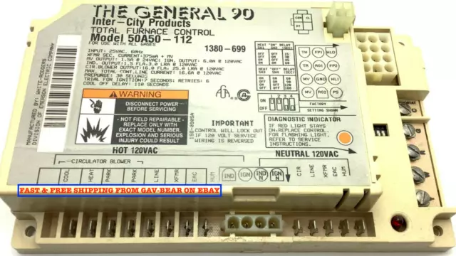 50A50-112 White-rodgers gas furnace control board york Diamond series 1380-699