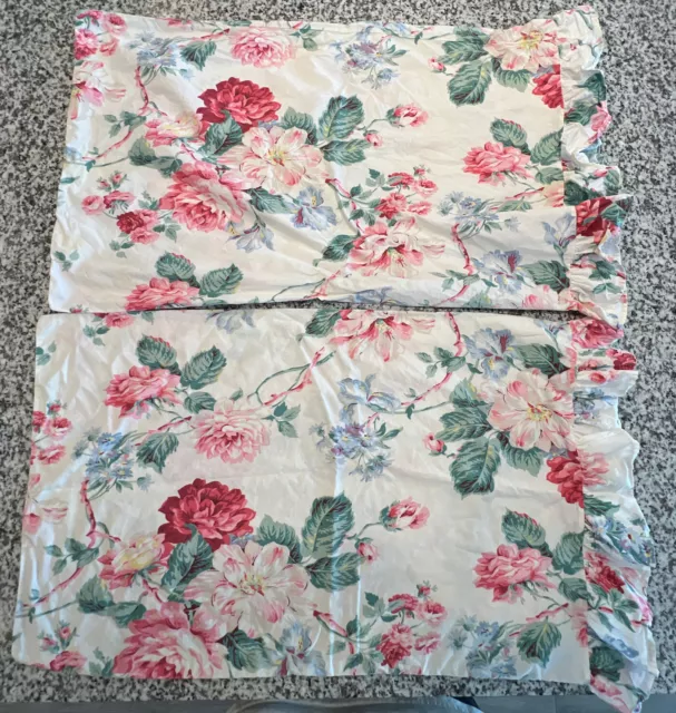2 fundas de almohada florales con volantes RALPH LAUREN LORRAINE estándar LEER DEFECTUOSO