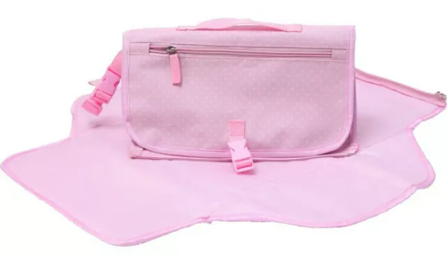 2in1 Nappy & Wipes Wallet Bag +Waterproof padded Change Mat Diaper Clutch Pink 3