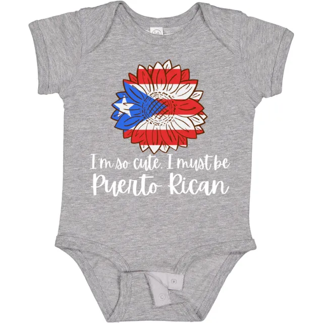 Inktastic I'm So Cute, I Must Be Puerto Rican Sunflower Puerto Baby Bodysuit New
