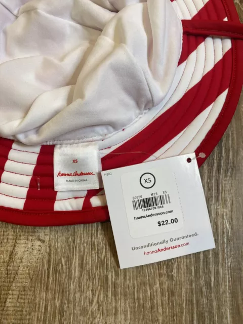 Hanna Andersson Swimy Swim Sun Hat Red Striped Baby XS Nylon Spandex NEW NWT 2