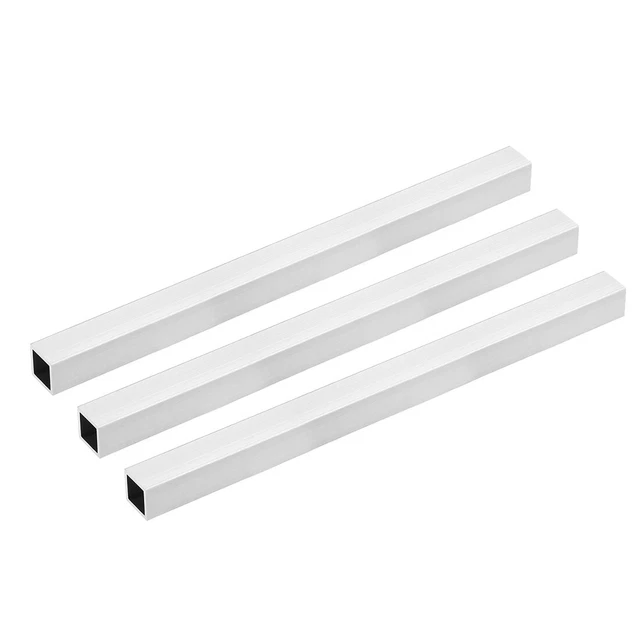 3 pz. 6063 tubo dritto alluminio senza saldatura tubo quadrato 20 x 20 x 1,5 mm spessore parete 300 mm