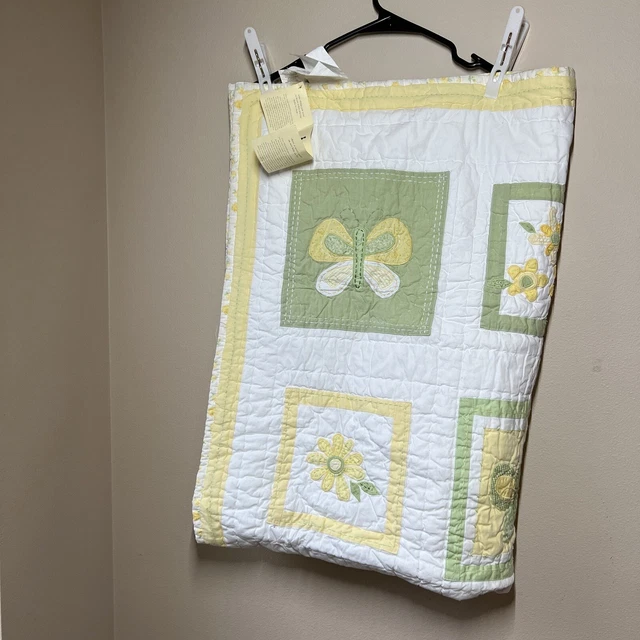 Edredón Pottery Barn Kids Primavera Mariposa 2007 para niños pequeños 36X50 nuevo etiquetas de stock antiguo