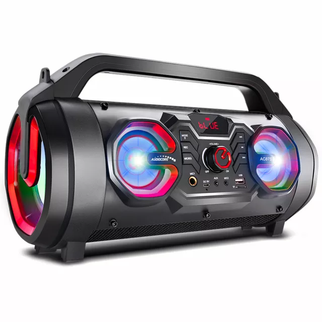 Tragbarer Bluetooth Bazooka Lautsprecher USB AUX TF FM Radio Mikrofon LED 30W